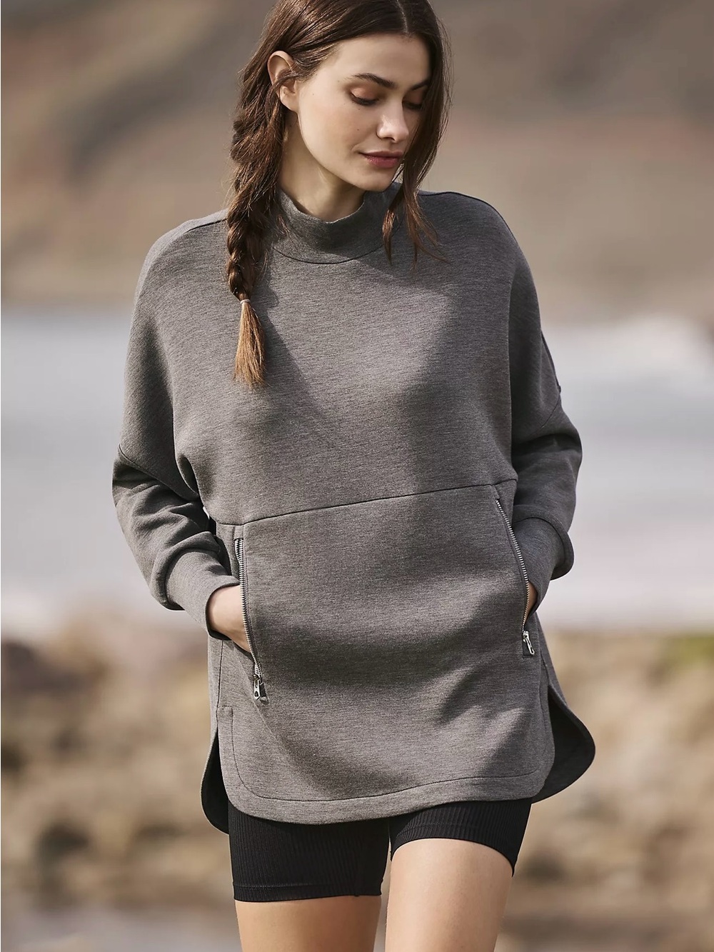 Varley Bay Sweat In Gray Sweatshirt Size M Anthropologie